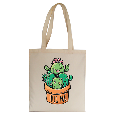Cacti hug tote bag canvas shopping - Graphic Gear