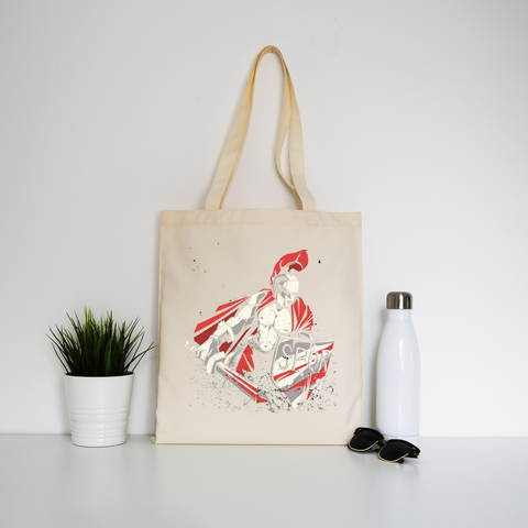 Roman warrior tote bag canvas shopping - Graphic Gear