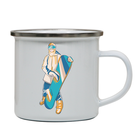 Snowboarder sport enamel camping mug outdoor cup colors - Graphic Gear