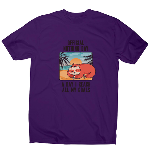 Sloth nothing day men's t-shirt - Graphic Gear