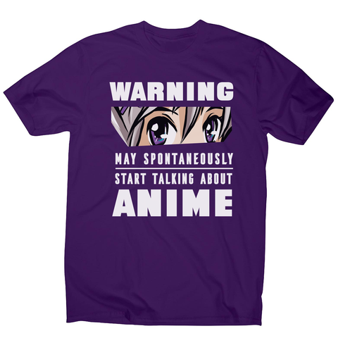 Anime warning quote men's t-shirt - Graphic Gear