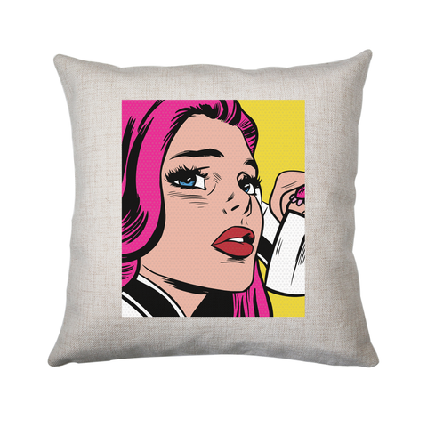 Pop art girl cushion cover pillowcase linen home decor - Graphic Gear