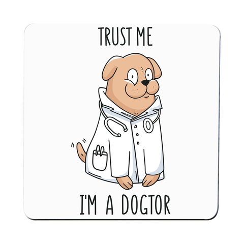 Doctor dog coaster drink mat - Graphic Gear