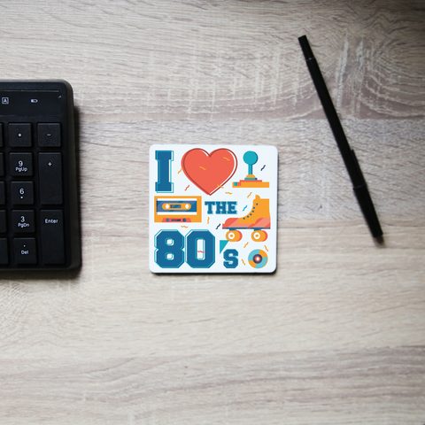 Love the 80's coaster drink mat - Graphic Gear