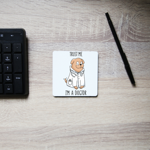 Doctor dog coaster drink mat - Graphic Gear