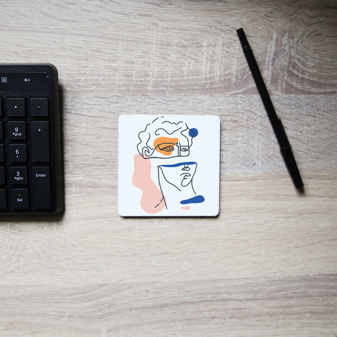 Abstract David head coaster drink mat - Graphic Gear