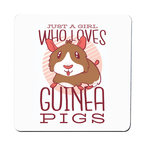 Girl love guinea pigs coaster drink mat - Graphic Gear