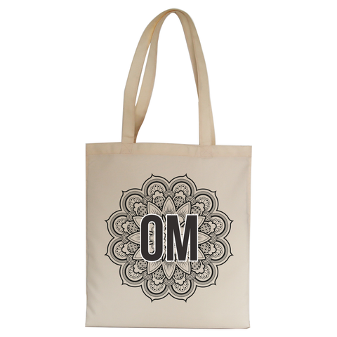 Mandala om ornamental floral tote bag canvas shopping - Graphic Gear