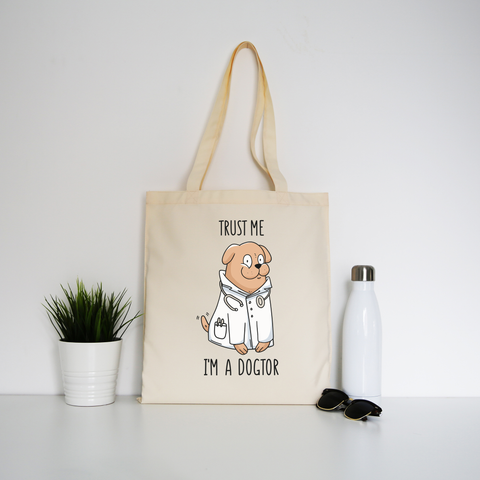 Doctor dog tote bag canvas shopping - Graphic Gear