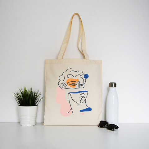 Abstract David head tote bag canvas shopping - Graphic Gear