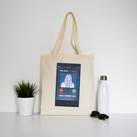 Wife calling tote bag canvas shopping - Graphic Gear
