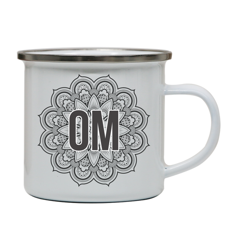 Mandala om ornamental floral enamel camping mug outdoor cup colors - Graphic Gear