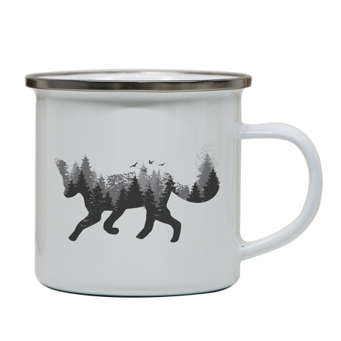 Forest fox animal enamel camping mug outdoor cup colors - Graphic Gear