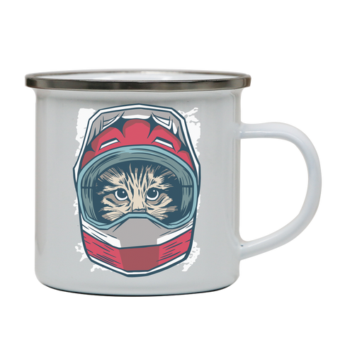 Cat driver enamel camping mug outdoor cup colors - Graphic Gear