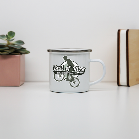 Mountain bike quote enamel camping mug outdoor cup colors - Graphic Gear