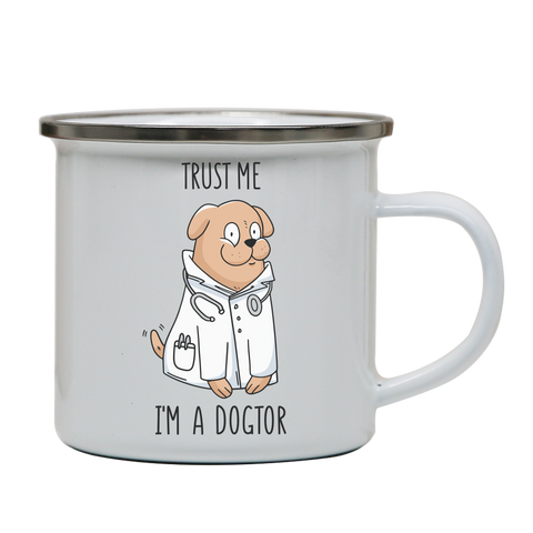 Doctor dog enamel camping mug outdoor cup colors - Graphic Gear