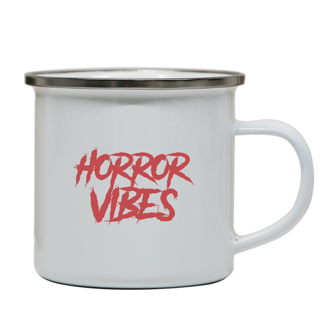 Horror vibes enamel camping mug outdoor cup colors - Graphic Gear
