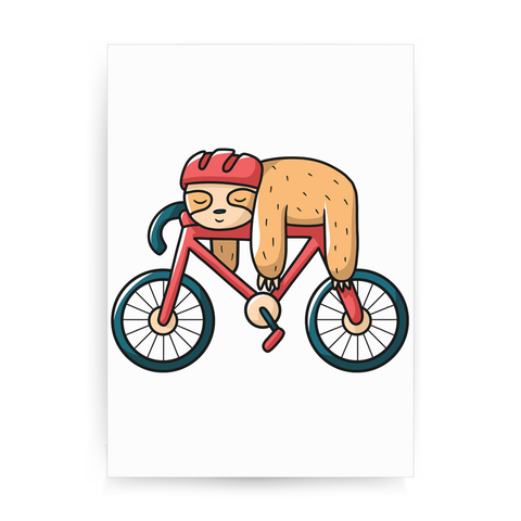 Bike sloth funny print poster wall art decor - Graphic Gear