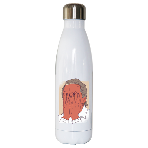 Facepalm man funny water bottle stainless steel reusable - Graphic Gear