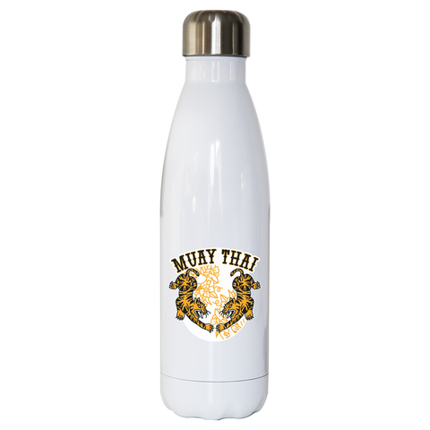 Muay thai tigers water bottle stainless steel reusable - Graphic Gear