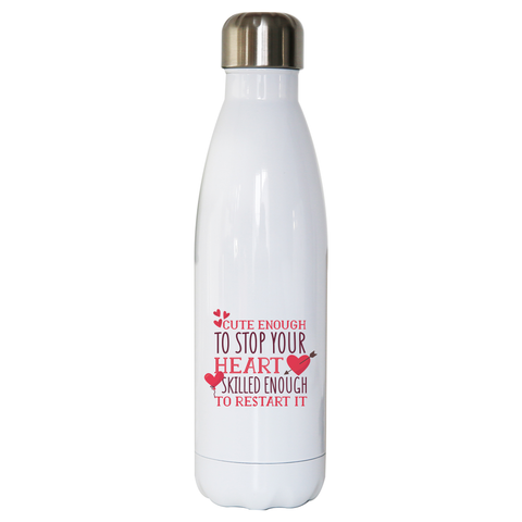 Nurse funny quote water bottle stainless steel reusable - Graphic Gear