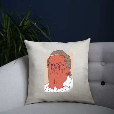 Facepalm man funny cushion cover pillowcase linen home decor - Graphic Gear