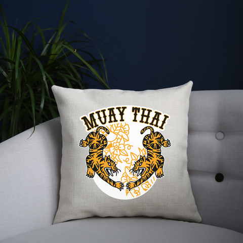 Muay thai tigers cushion cover pillowcase linen home decor - Graphic Gear