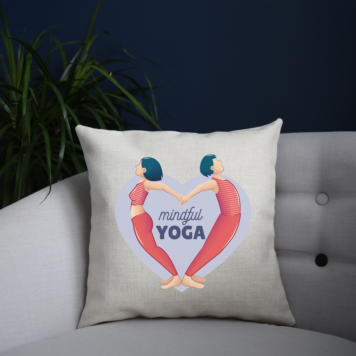 Mindful yoga cushion cover pillowcase linen home decor– Graphic Gear