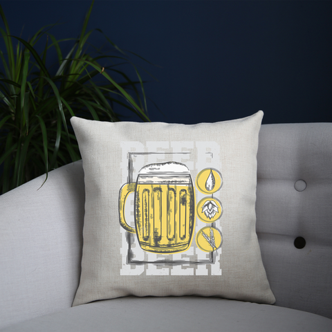 Beer glass drinking cushion cover pillowcase linen home decor - Graphic Gear