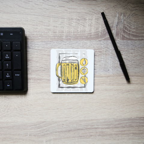 Beer glass drinking coaster drink mat - Graphic Gear