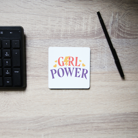 Girl power quote coaster drink mat - Graphic Gear