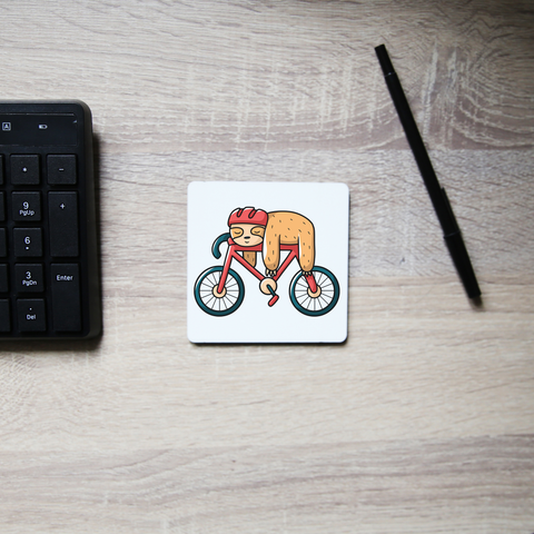 Bike sloth funny coaster drink mat - Graphic Gear