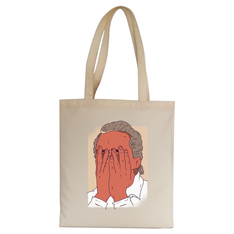 Facepalm man funny tote bag canvas shopping - Graphic Gear