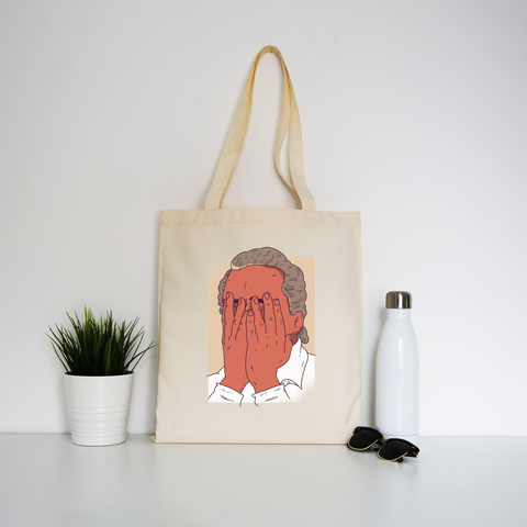 Facepalm man funny tote bag canvas shopping - Graphic Gear