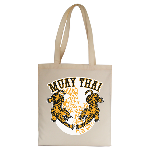 Muay thai tigers tote bag canvas shopping - Graphic Gear