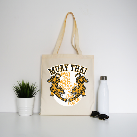 Muay thai tigers tote bag canvas shopping - Graphic Gear