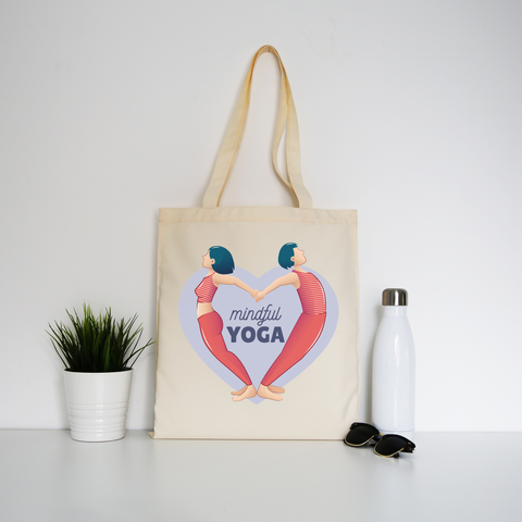 Mindful yoga tote bag canvas shopping - Graphic Gear