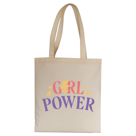 Girl power quote tote bag canvas shopping - Graphic Gear