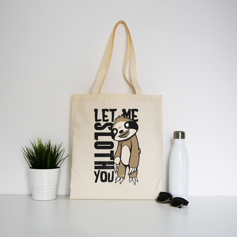 Creepy sloth tote bag canvas shopping - Graphic Gear