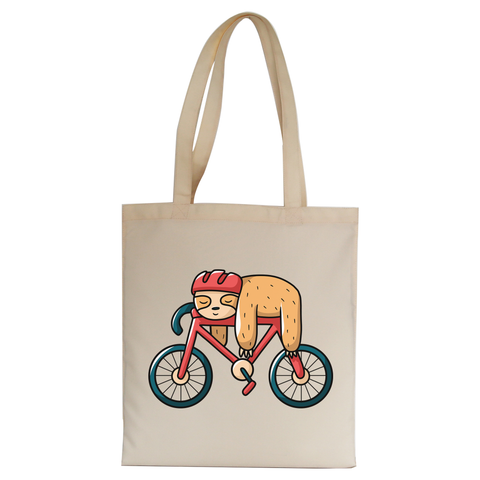 Bike sloth funny tote bag canvas shopping - Graphic Gear