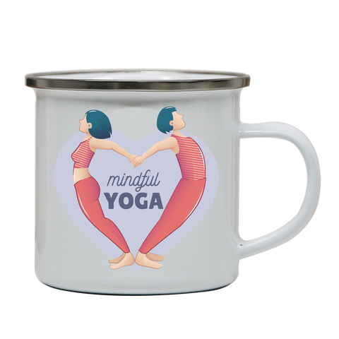 Mindful yoga enamel camping mug outdoor cup colors - Graphic Gear