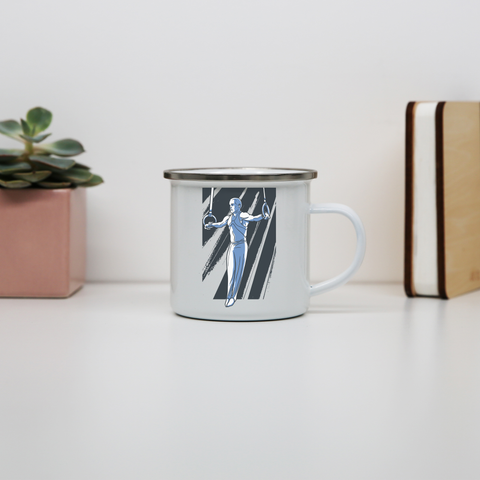 Iron cross gymnast enamel camping mug outdoor cup colors - Graphic Gear
