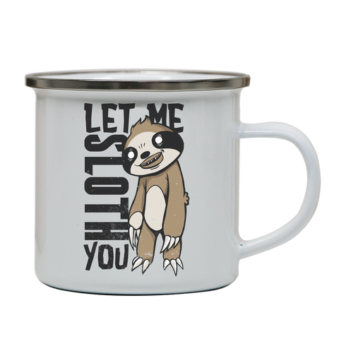 Creepy sloth enamel camping mug outdoor cup colors - Graphic Gear