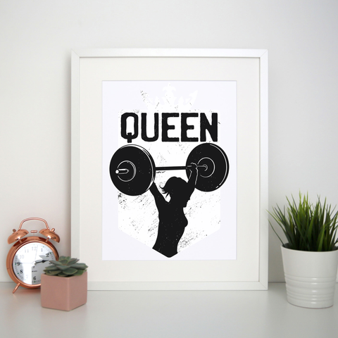 Weightlifting queen print poster wall art decor - Graphic Gear
