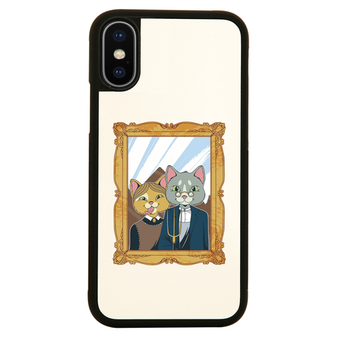 American gothic cat iPhone case cover 11 11Pro Max XS XR X - Graphic Gear