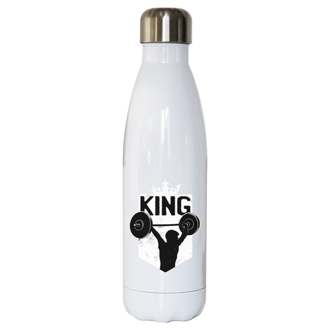Weightlifting King water bottle stainless steel reusable - Graphic Gear