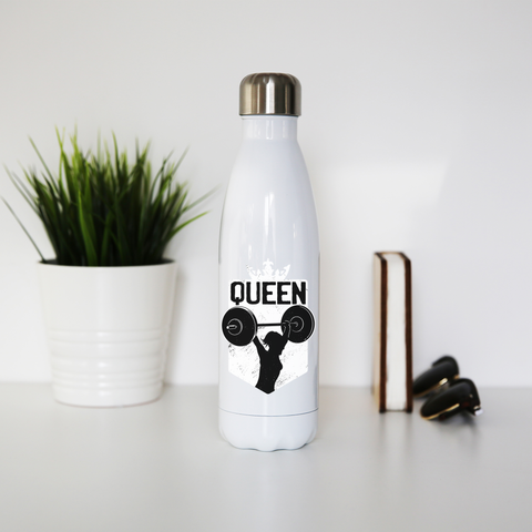 Weightlifting queen water bottle stainless steel reusable - Graphic Gear