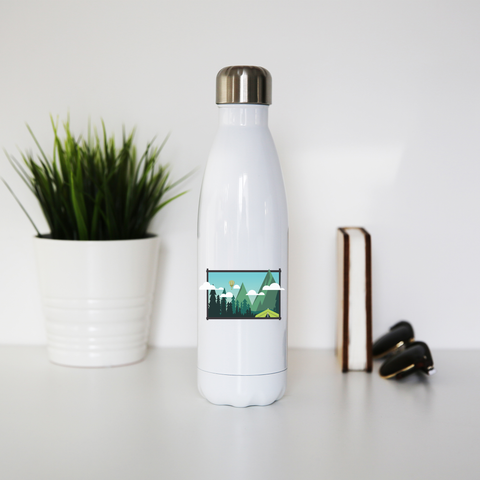 Camp landscape water bottle stainless steel reusable - Graphic Gear