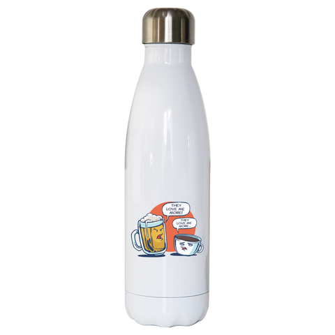 Beer vs coffee water bottle stainless steel reusable - Graphic Gear