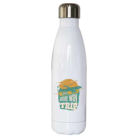Trip quote water bottle stainless steel reusable - Graphic Gear